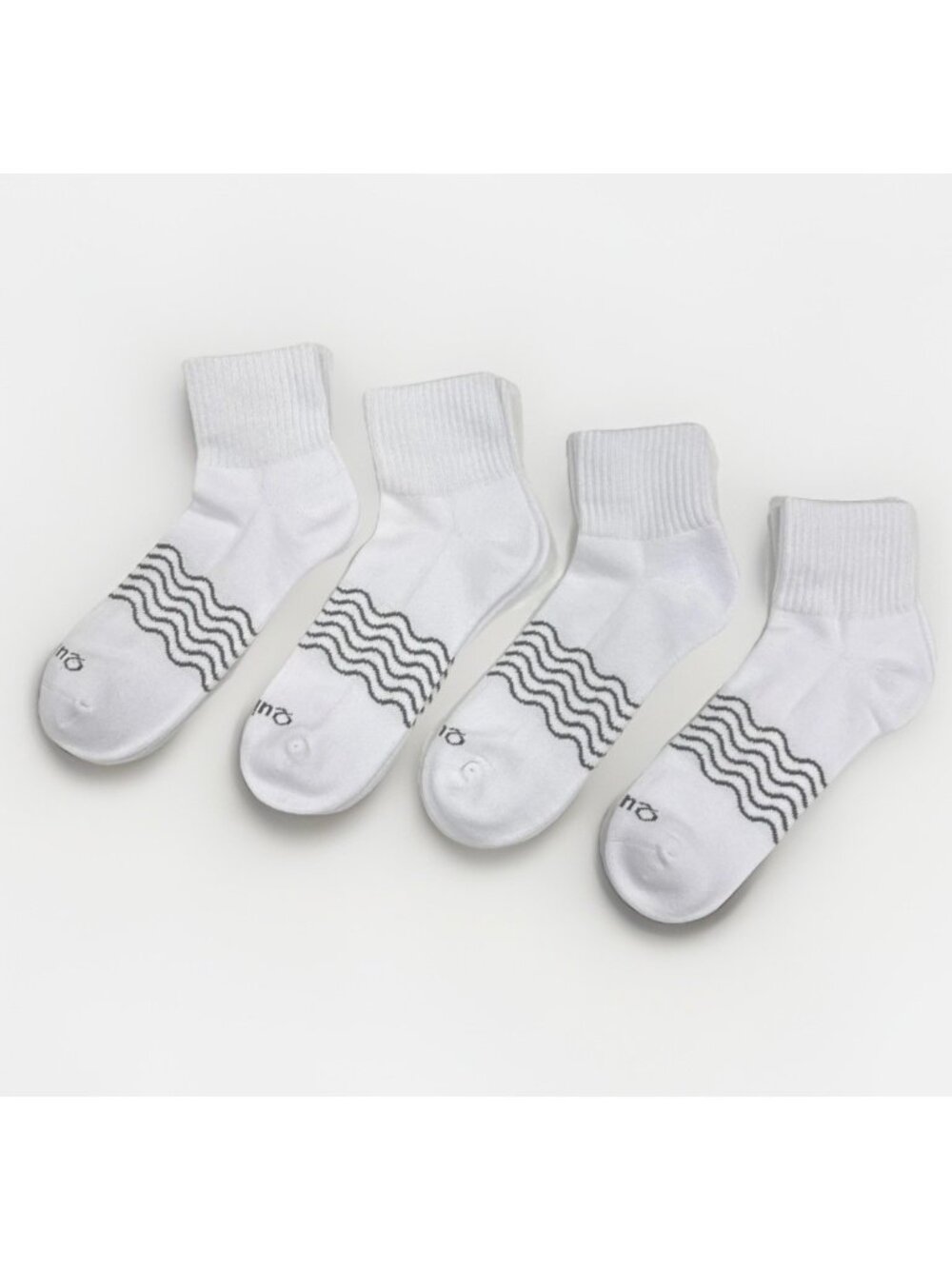 Quince Men's Organic Cotton Quarter Socks 4-Pack in White Size M/L 8.5-12